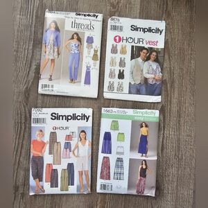 Simplicity clothing patterns vintage pants, vest and skirts  craft sewing